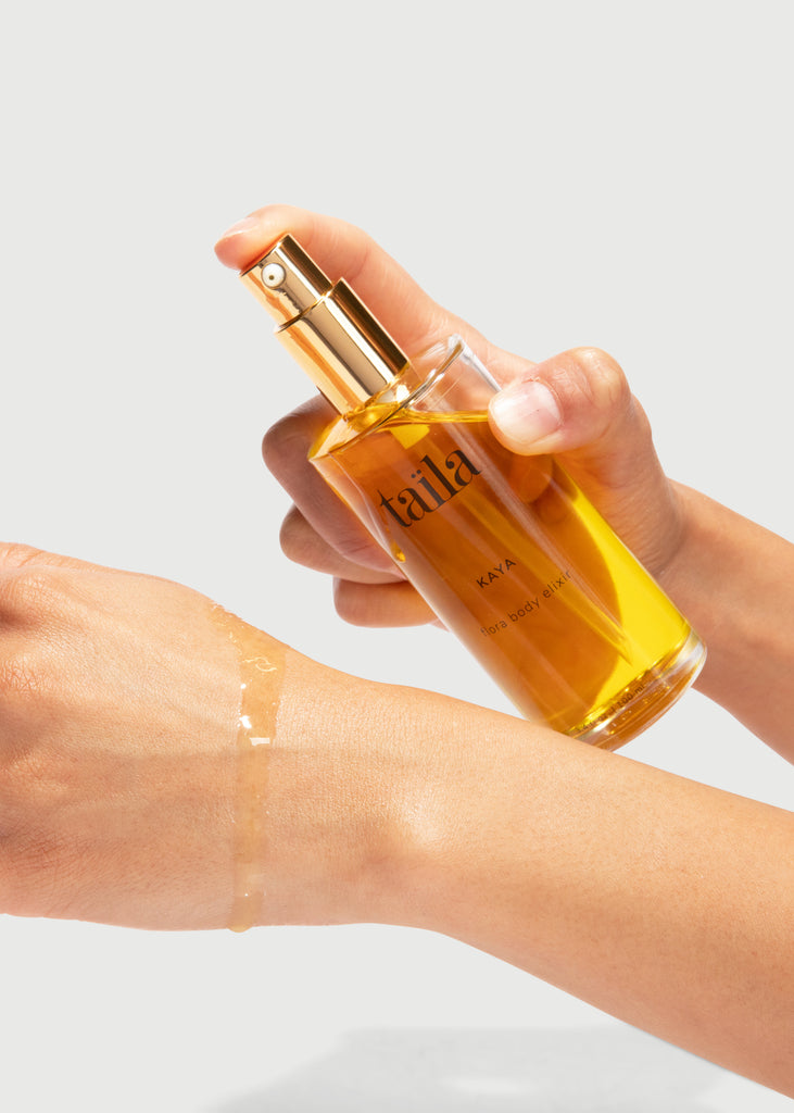 KAYA flora body oil elixir uses gentle ingredients rooted in Ayurveda that absorbs quickly- Taïla skincare