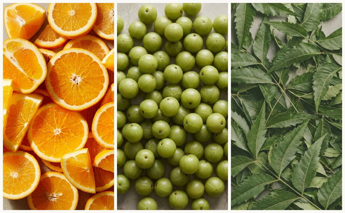 Antioxidants for your skin (orange, amla, neem)
